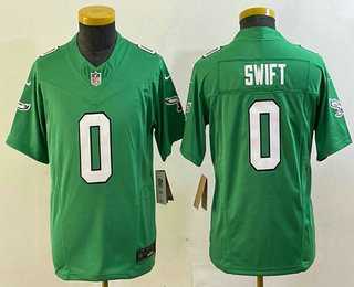 Youth Philadelphia Eagles #0 DAndre Swift Green Alternate FUSE Vapor Limited Stitched Jersey->youth nfl jersey->Youth Jersey